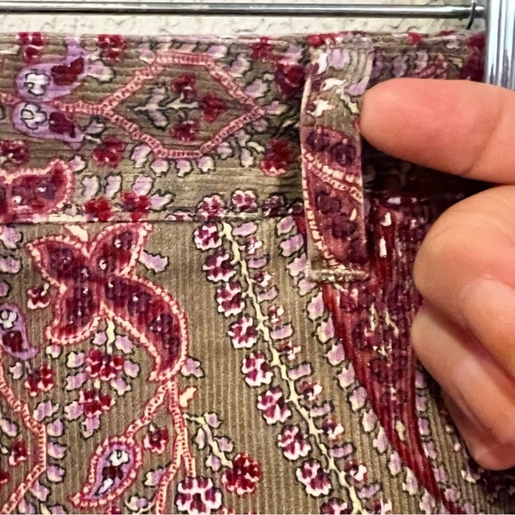 Loft Corduroy Paisley Print Skirt in Burgundy and Brown New size 8 - Picture 7 of 13